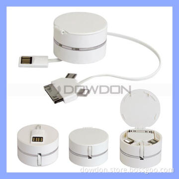 3 in 1 USB Data Charger Sync Cable for iPhone5/5c/5s iPhone 4/4s Samsung with Cable Holder (Cable-02)